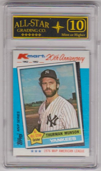 Graded 10 - Thurman Munson 1982 Topps KMart 20th Anniversary #29 Card