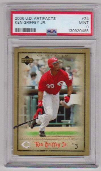 Graded PSA Mint 9 - Ken Griffey, Jr. 2006 Upper Deck Artifacts #24 Card