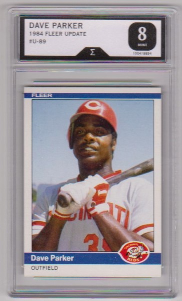 Graded Sigma Mint 8 - Dave Parker 1984 Fleer Update #U-89 Card