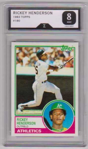 Graded Sigma Mint 8 - Rickey Henderson 1983 Topps #180 Card