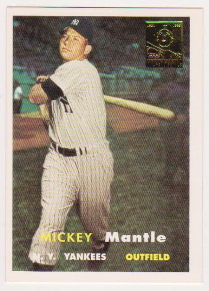 Mickey Mantle 1957 Topps #95 Commemorative Card - 1996 Topps #7 of 19 Insert Card