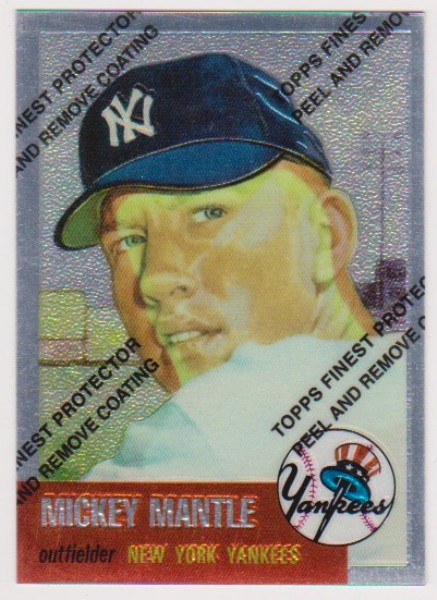 Mickey Mantle 1953 Topps Finest #82 Commemorative Card - 1996 Topps #3 of 19 Insert Card