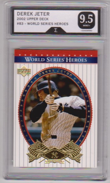 Graded Sigma Mint+ 9.5 - Derek Jeter 2002 Upper Deck World Series Heroes #83 Card