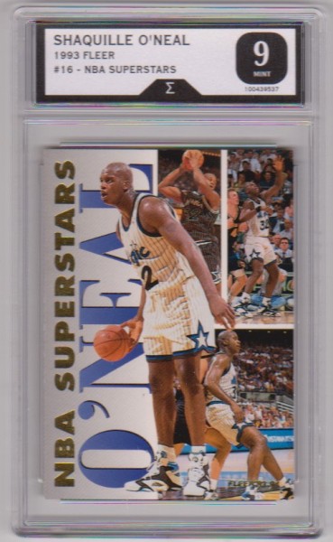 Graded Sigma Mint 9  - Shaquille O'Neal 1993-94 Fleer NBA Superstars #16 Insert Card