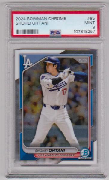 Graded PSA Mint 9 - Shohei Ohtani 2024 Bowman Chrome #85 Card