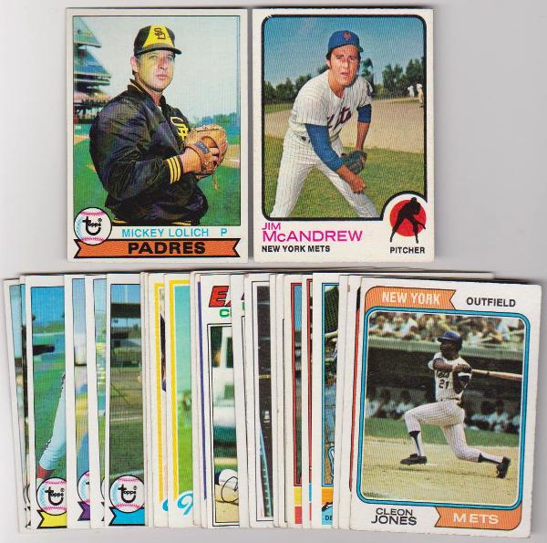 25 Different 1970's Topps Baseball Cards (1973-1979) w/ Mickey Lolich + More