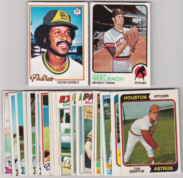 25 Different 1970's Topps Baseball Cards (1973-1979) w/ Oscar Gamble + More