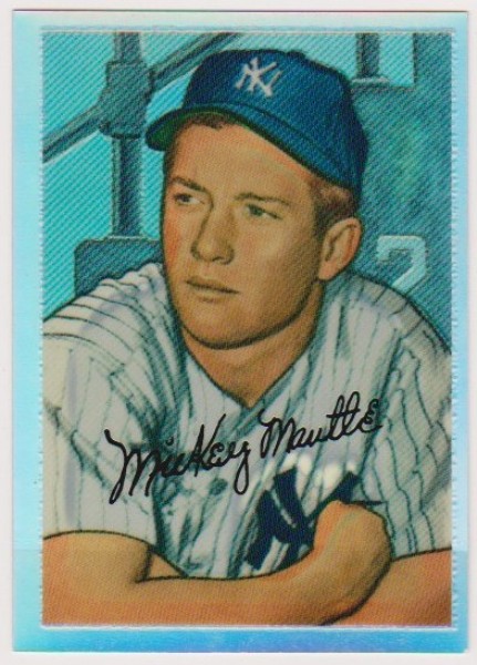 Refractor - 1996 Topps MICKEY MANTLE 1952 Bowman #20 Commemorative Insert Card