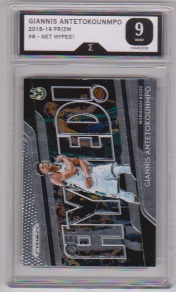 Graded Sigma Mint 9 - Giannis Antetokounmpo 2018-19 Panini Prizm #8 Card