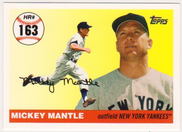 Mickey Mantle '55 Topps Style HR #163 2006 Topps #MHR163 Insert Card