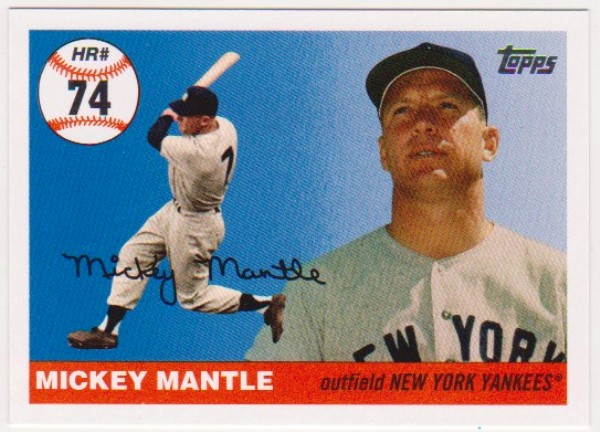 Mickey Mantle '55 Topps Style HR #74 2006 Topps #MHR74 Insert Card