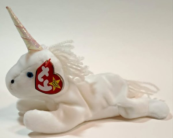 1993 Ty Beanie Baby Mystic The Unicorn w/ Iridescent Horn/Yarn Mane - New With Tags