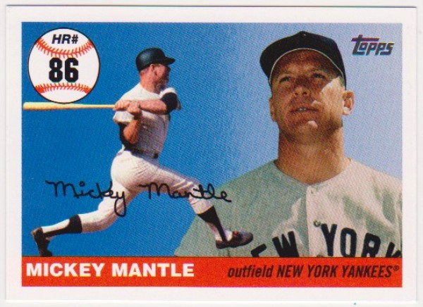 Mickey Mantle '55 Topps Style HR #86 2006 Topps #MHR86 Insert Card