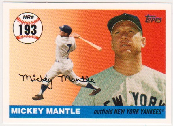 Mickey Mantle '55 Topps Style HR #193 2006 Topps #MHR193 Insert Card