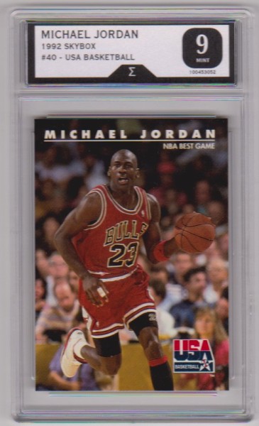 Graded Sigma Mint 9 - Michael Jordan 1992 Skybox USA #40 Card