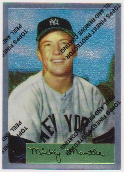 Mickey Mantle 1954 Bowman #65 Commemorative Card - 1996 Topps Finest #4 of 19 Insert Card
