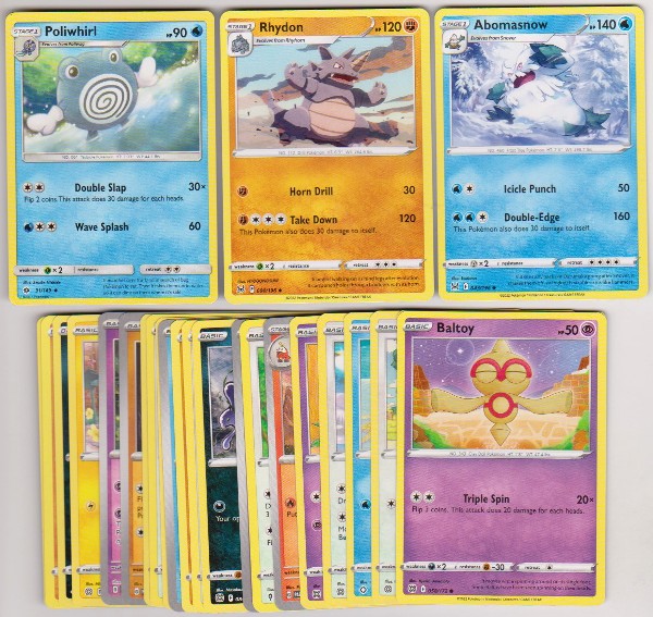 25 Different Pokemon Trading Cards w/ Poliwhirl + More