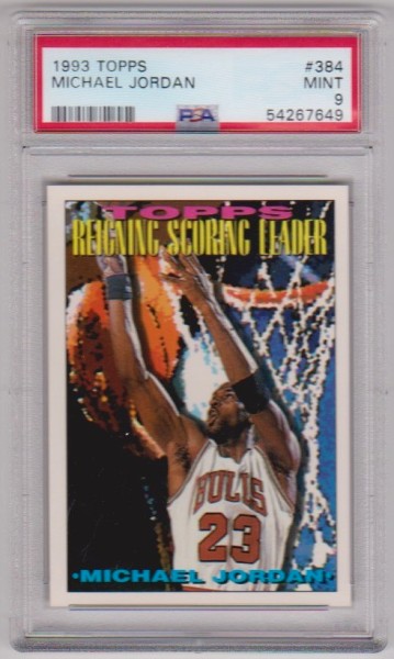 Graded PSA Mint 9 - Michael Jordan 1993-94 Topps #384 Card