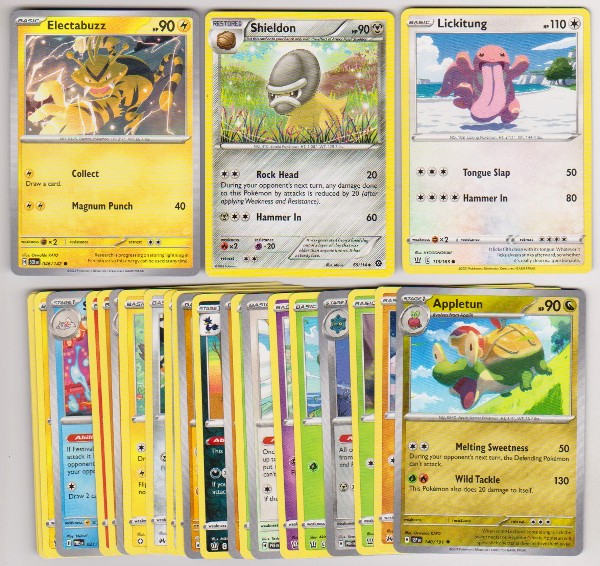 25 Different Pokemon Trading Cards w/ Electabuzz + More