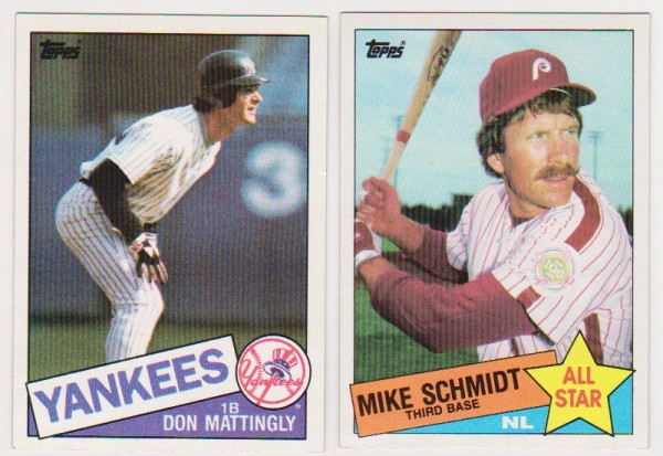  1985 Topps Don Mattingly #665 + Mike Schmidt #714 Card Pair