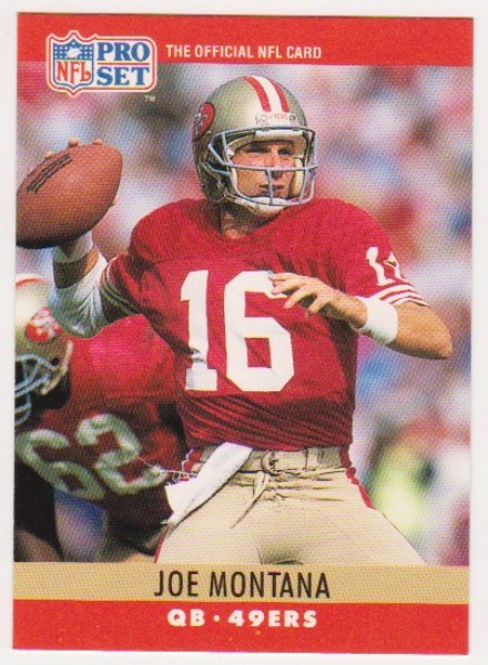 Blank Back Error - Joe Montana 1990 Pro Set Football Card