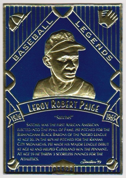 1993 Legendary Foils Satchel Paige Sculpted Card With COA