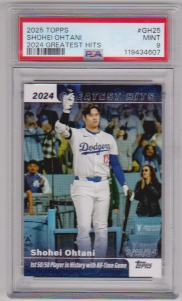 Graded PSA Mint 9 - Shohei Ohtani 2025 Topps 2024 Greatest Hits #GH-25 Insert Card