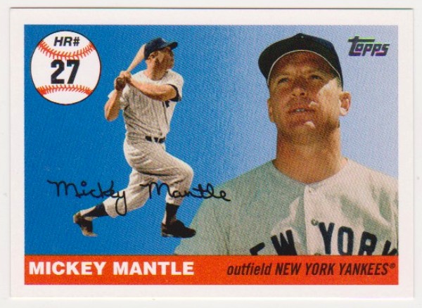 Mickey Mantle '55 Topps Style HR #27 2006 Topps #MHR27 Insert Card