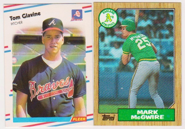 Rookies - Mark McGwire 1987 Topps + Tom Glavine 1988 Fleer Rookie Pair