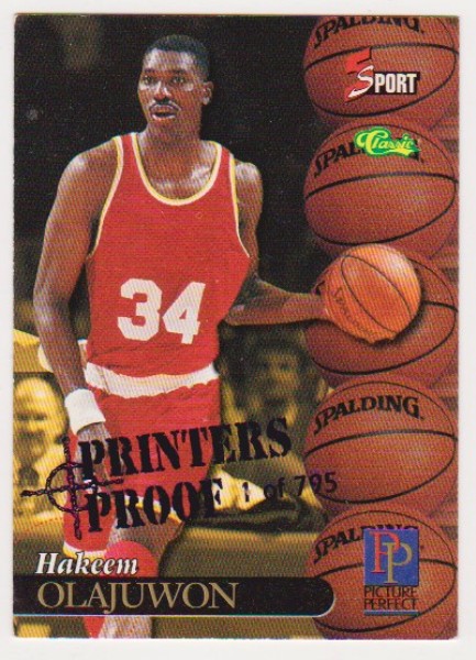 1 Of Only 795 Produced - Hakeem Olajuwon 1995 Classic 5-Sport Printers Proof #192 Card 