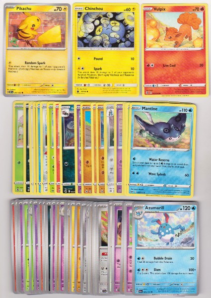 50 Different Pokemon Trading Cards w/ Pikachu + More