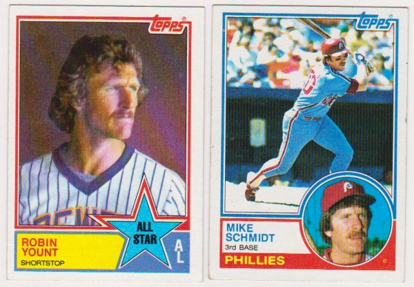 1983 Topps Robin Yount #389 + Mike Schmidt #300 Card Pair
