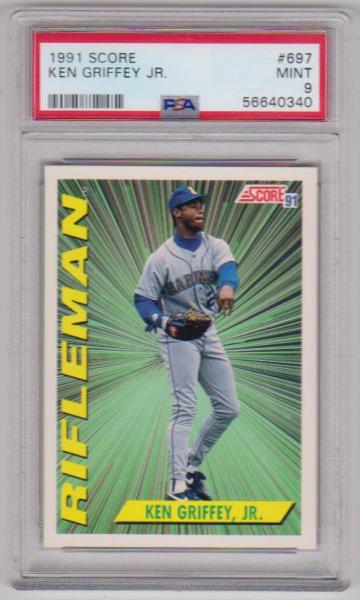 Graded PSA Mint 9 - Ken Griffey, Jr. 1991 Score Rifleman #697 Card