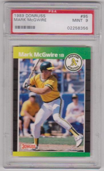 Graded PSA Mint 9 - Mark McGwire 1989 Donruss #95 Card