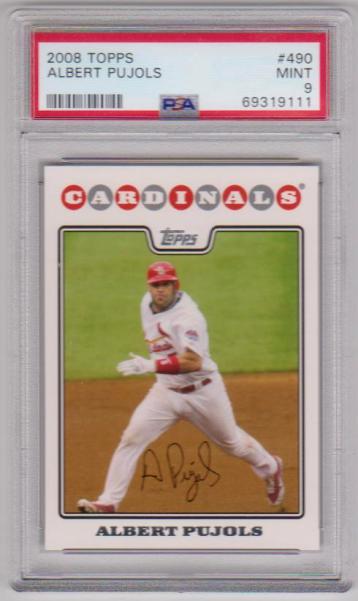 Graded PSA Mint 9 - Albert Pujols 2008 Topps #490 Card