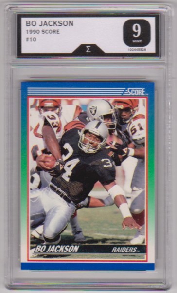 Graded Sigma Mint 9  - Bo Jackson 1990 Score Football #10 Card