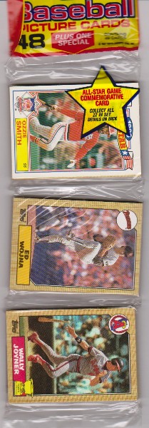  1987 Topps Baseball 49 Card Rack Pack w/ Ozzie Smith On Front