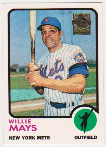 Willie Mays 1973 Topps #305 Commemorative Card - 1997 Topps #27 Insert Card