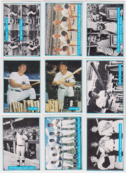9 Different Mickey Mantle 1982 ASA The Mickey Mantle Story Cards