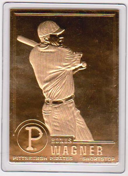 22 kt Gold - HONUS WAGNER 1996 Danbury Mint Gold Card - HOF'er