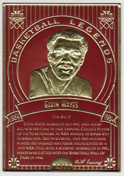 1993 Legendary Foils Elvin Hayes Sculpted Card With COA 