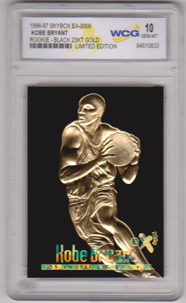 Rookie Graded Gem Mint 10 - Kobe Bryant 1996-97 Skybox EX-2000 Black 23 Kt Gold Card