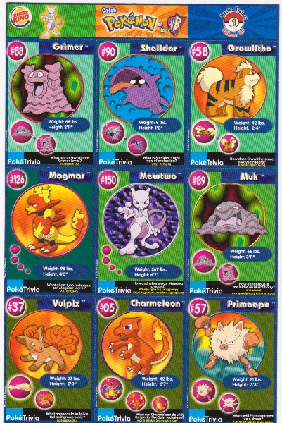 1999 Pokemon Master Trainer Collector Set Uncut 9 Card Sheet #1