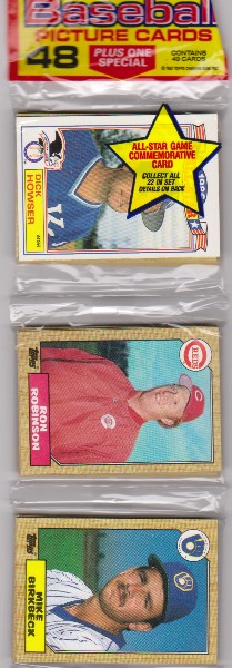 1987 Topps Baseball 49 Card Rack Pack w/ Dick Howser On Front