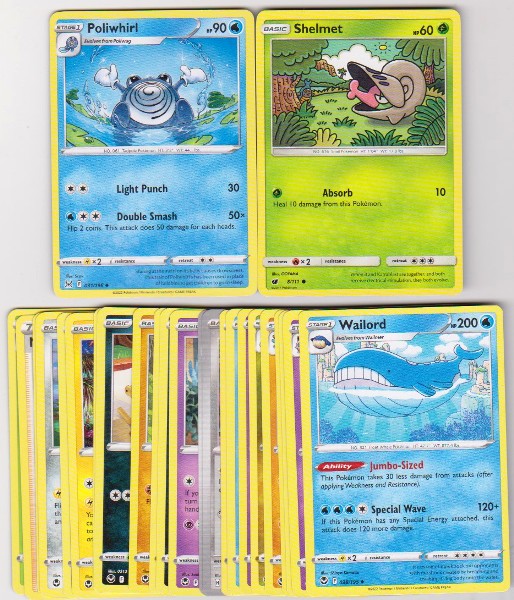 25 Different Pokemon Trading Cards w/ Poliwhirl + More