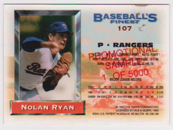 1993 Nolan Ryan Limited Edition Promo Card – Stadium News Quarterly – 1/5000 (No Ventura)
