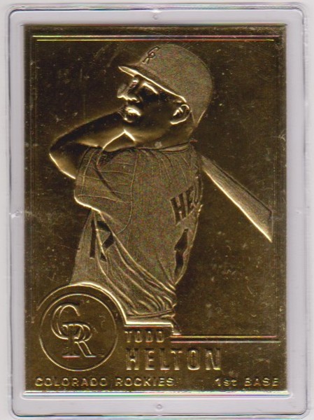 22 kt Gold - Todd Helton 2007 Danbury Mint Gold Card - HOF'er