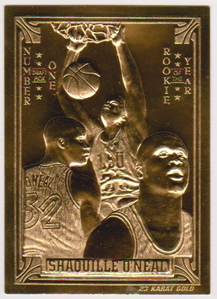  23 kt Gold - Shaquille O'Neal 1994 Classic Gold Card (1/24,900)