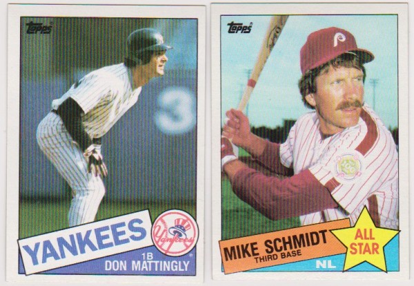  1985 Topps Don Mattingly #665 + Mike Schmidt #714 Card Pair