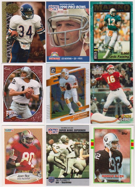 Football Card Collection 1989-2021 w/ Walter Payton, Joe Montana + More